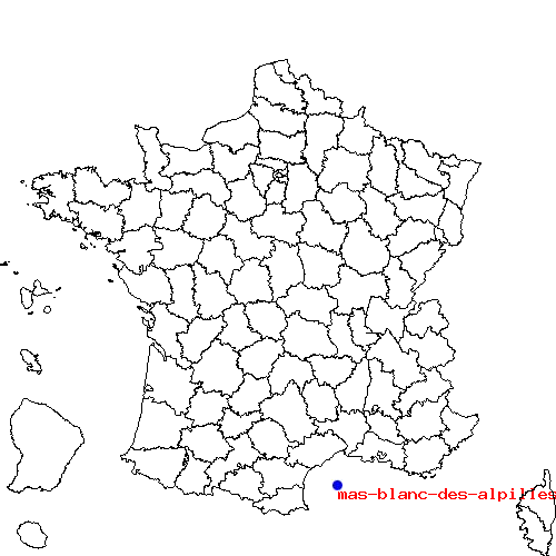 localisation sur le carte de mas-blanc-des-alpilles 