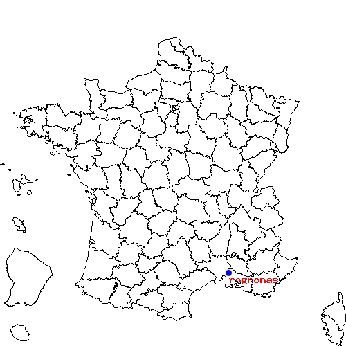 localisation sur le carte de rognonas 