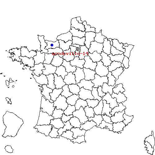 localisation sur le carte de mondeville-14 