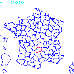 localisation du code postal 15210 Madic sur la carte de France localisation sur le carte de Madic 15210