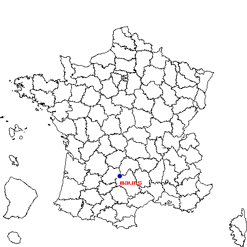 localisation sur le carte de maurs 