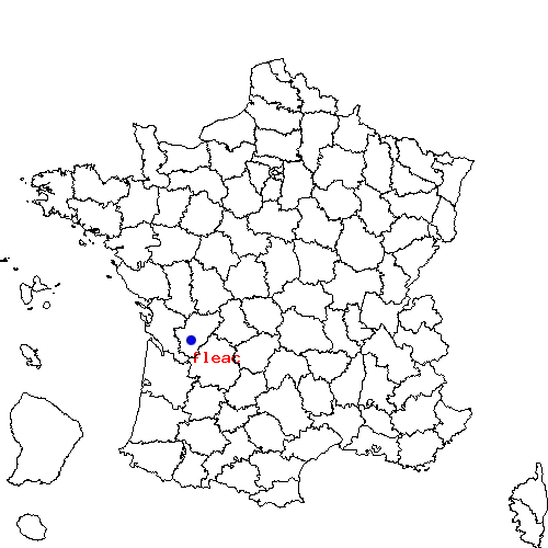 localisation sur le carte de fleac 