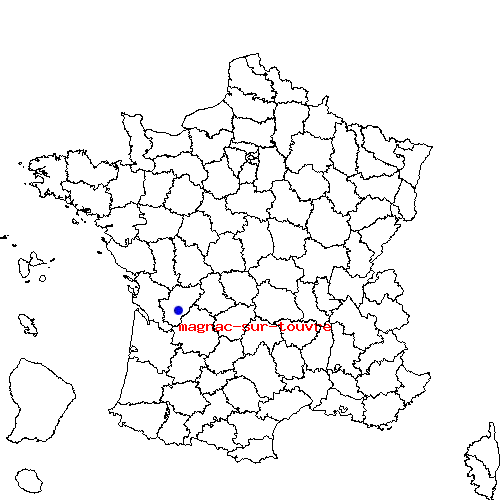 localisation sur le carte de magnac-sur-touvre 