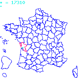 localisation du code postal 17310 Saint-Pierre-d'Oléron sur la carte de France localisation sur le carte de Saint-Pierre-d'Oléron 17310
