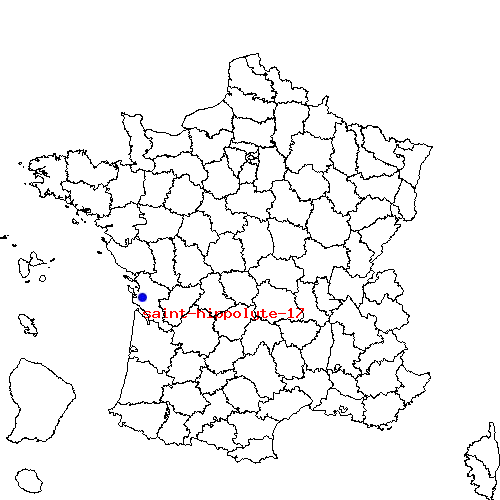 localisation sur le carte de saint-hippolyte-17 