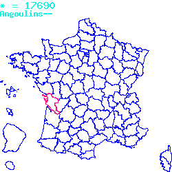 localisation du code postal 17690 Angoulins sur la carte de France localisation sur le carte de Angoulins 17690