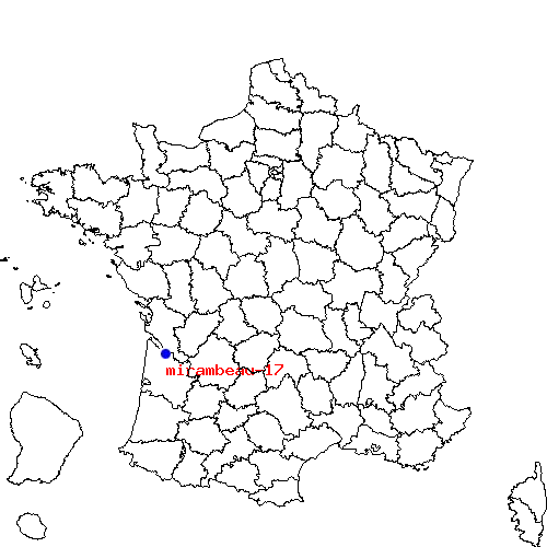 localisation sur le carte de mirambeau-17 