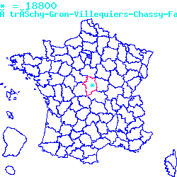 localisation sur le carte de Étréchy 18800