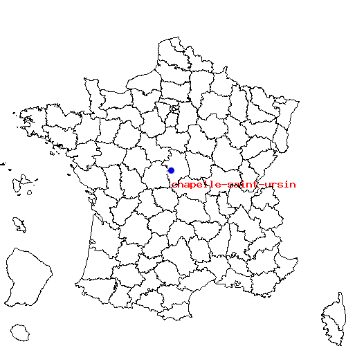 localisation sur le carte de chapelle-saint-ursin 