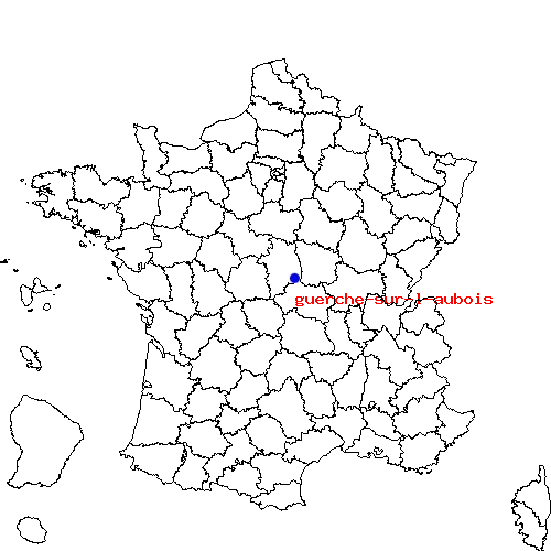 localisation sur le carte de guerche-sur-l-aubois 