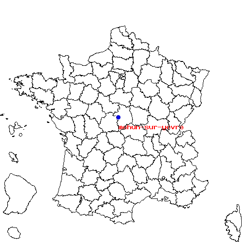 localisation sur le carte de mehun-sur-yevre 