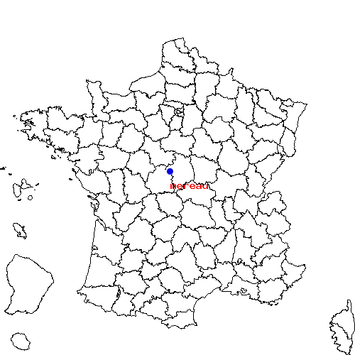 mereau sur la carte de France localisation sur le carte de mereau