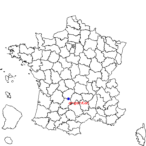 localisation sur le carte de argentat 