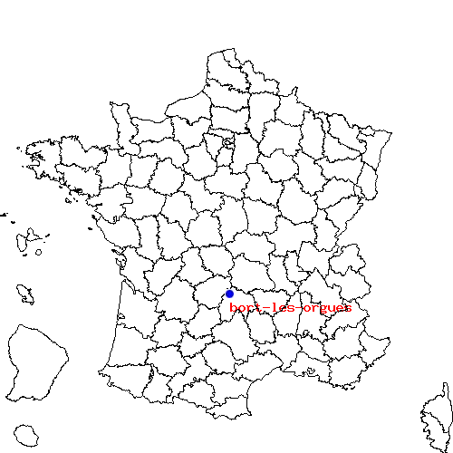 localisation sur le carte de bort-les-orgues 