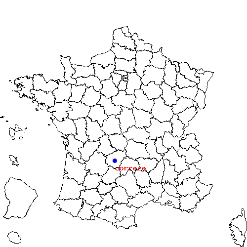 localisation sur le carte de correze 