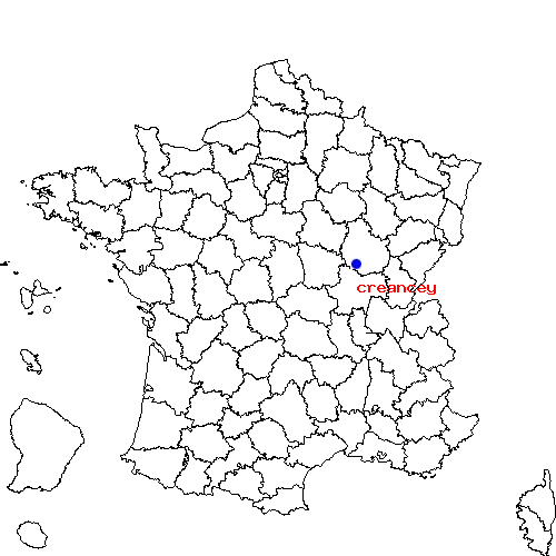 localisation sur le carte de creancey 