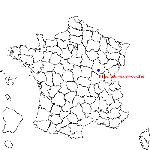 localisation sur le carte de fleurey-sur-ouche 