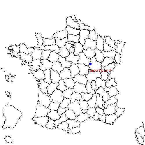 localisation sur le carte de montbard 