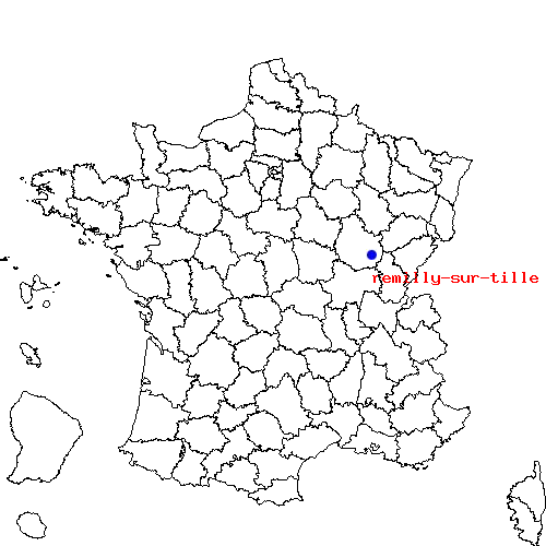 localisation sur le carte de remilly-sur-tille 
