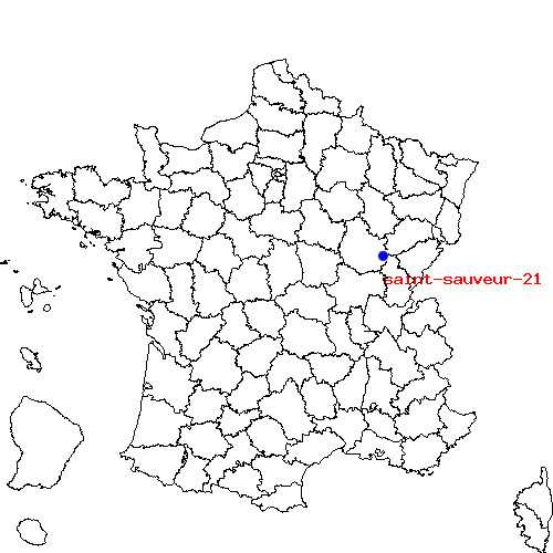 localisation sur le carte de saint-sauveur-21 
