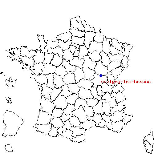 localisation sur le carte de savigny-les-beaune 