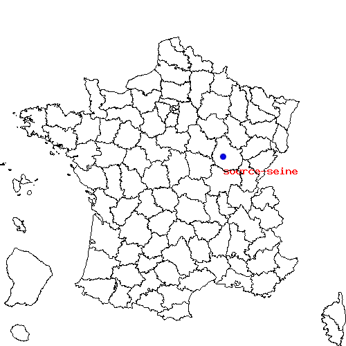 localisation sur le carte de source-seine 