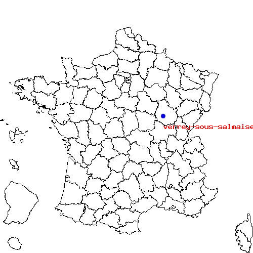 localisation sur le carte de verrey-sous-salmaise 