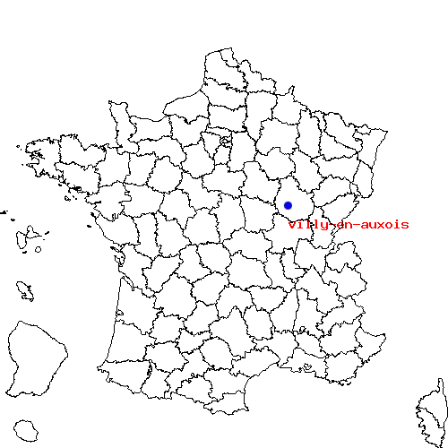 localisation sur le carte de villy-en-auxois 