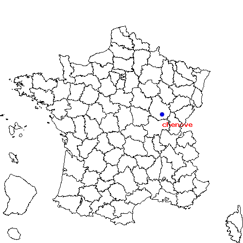 localisation sur le carte de chenove 