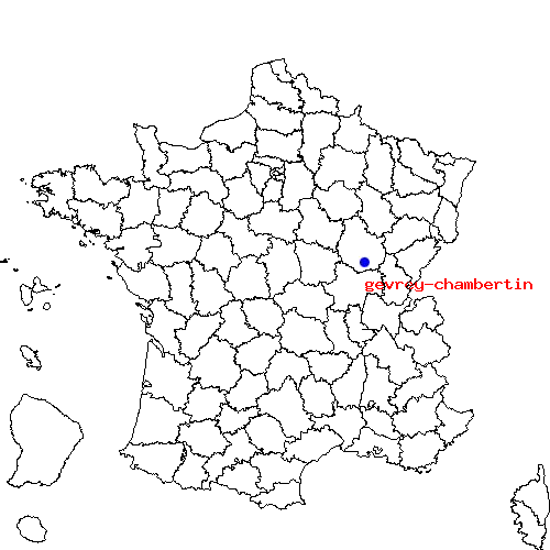 localisation sur le carte de gevrey-chambertin 