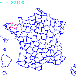 localisation du code postal 22150 Plœc-sur-Lié sur la carte de France localisation sur le carte de Plœc-sur-Lié 22150