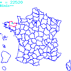 localisation sur le carte de Binic 22520