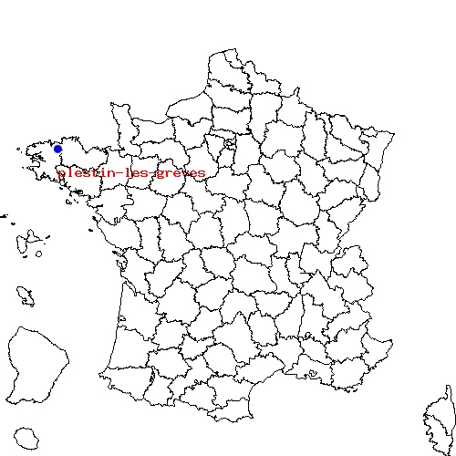 localisation sur le carte de plestin-les-greves 