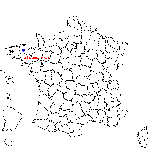 localisation sur le carte de ploumagoar 