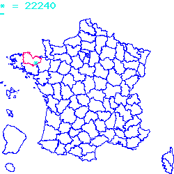 localisation du code postal 22240 Fréhel sur la carte de France localisation sur le carte de Fréhel 22240