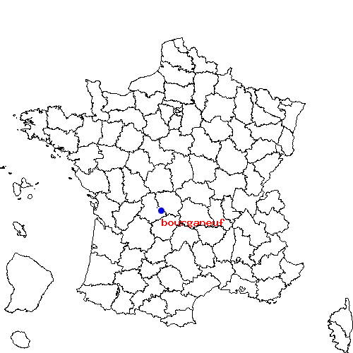 bourganeuf sur la carte de France localisation sur le carte de bourganeuf
