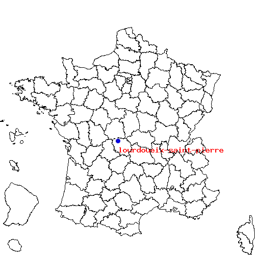 localisation sur le carte de lourdoueix-saint-pierre 