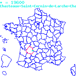 localisation du code postal 19600 Chasteaux sur la carte de France localisation sur le carte de Chasteaux 19600