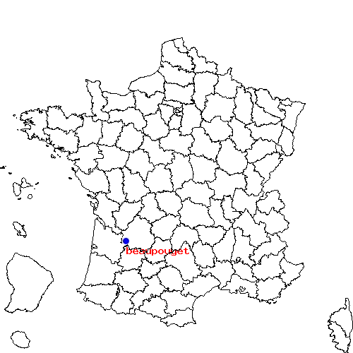 localisation sur le carte de beaupouyet 