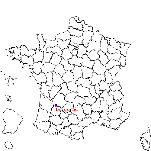 localisation sur le carte de bergerac 