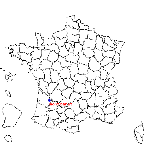 localisation sur le carte de montcaret 