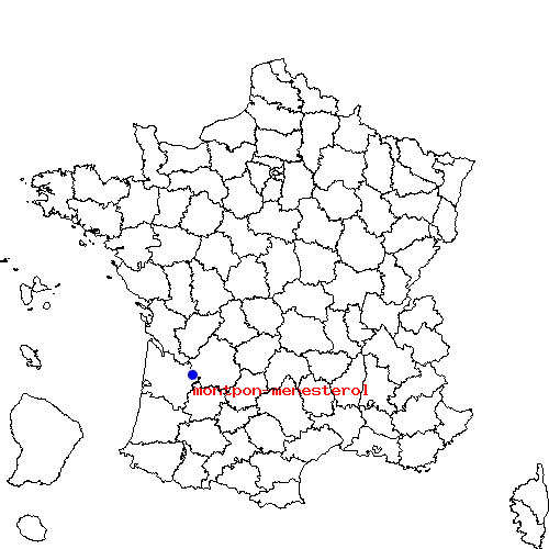 localisation sur le carte de montpon-menesterol 