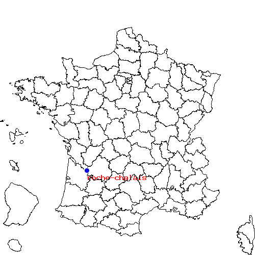 localisation sur le carte de roche-chalais 