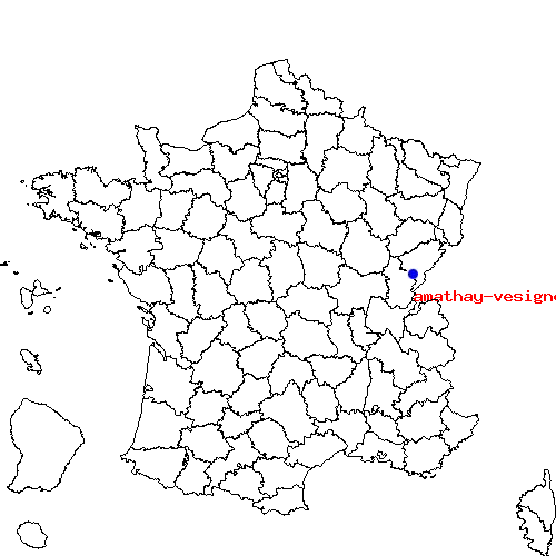 localisation sur le carte de amathay-vesigneux 