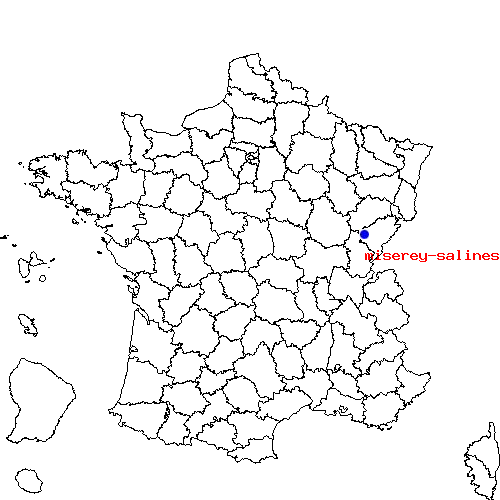localisation sur le carte de miserey-salines 