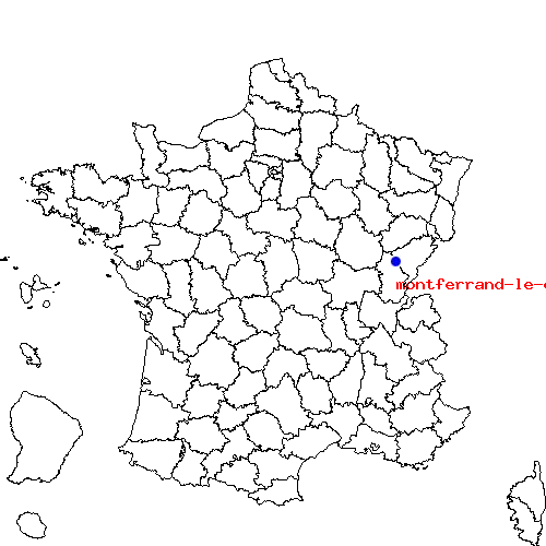 localisation sur le carte de montferrand-le-chateau 