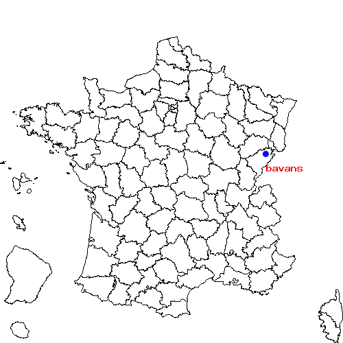 localisation sur le carte de bavans 