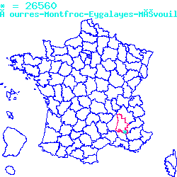 localisation sur le carte de Éourres 26560