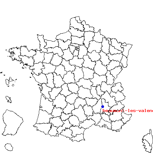 localisation sur le carte de beaumont-les-valence 
