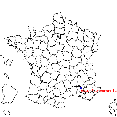 localisation sur le carte de buis-les-baronnies 